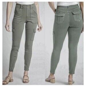 Spanx Stretch Twill Green Cargo Skinny Pant Women's Size XS, Sage Green